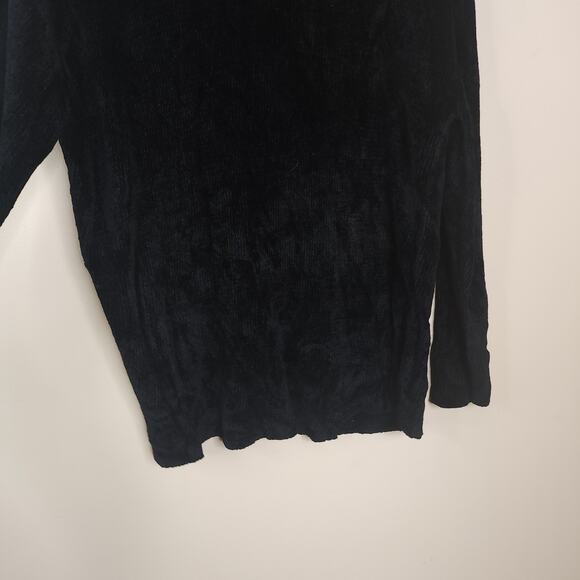 Vintage Jones New York Black Chenille Turtleneck Sweater Size M - Picture 3 of 7